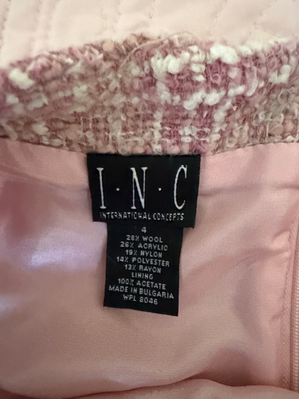 INC Chic Pink Tweed Skirt & Jacket Set - Picture 3 of 7